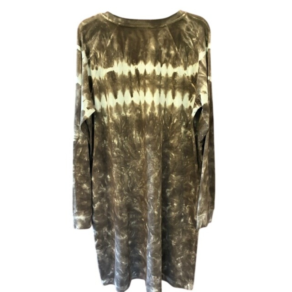 J. Jill Fit Sweatshirt Dress Womens Large Tall Brown Tie Dye NWOT Cotton Modal - Picture 2 of 6